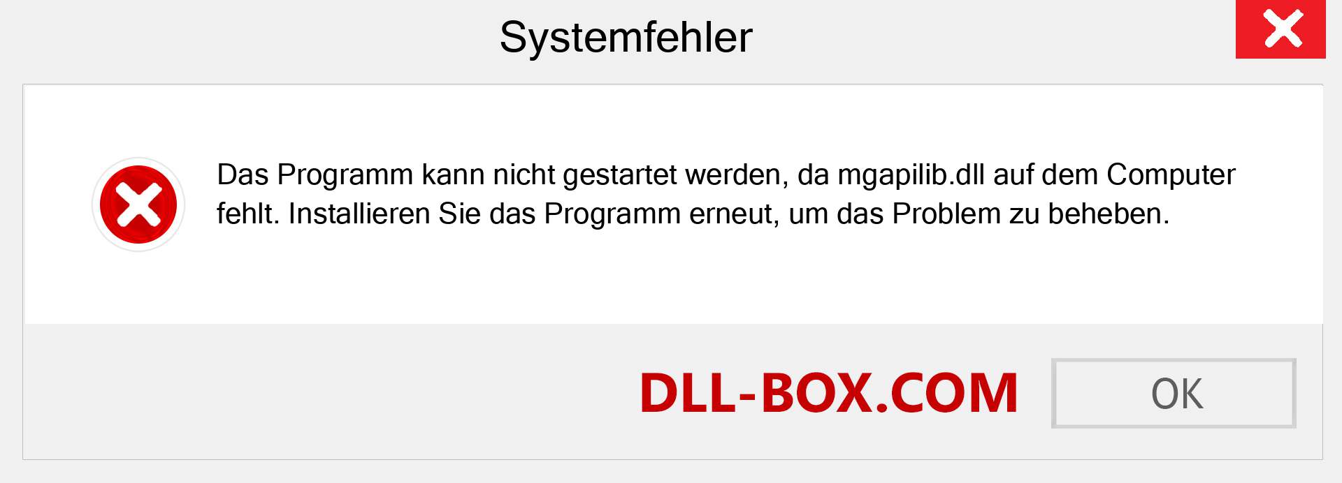 mgapilib.dll-Datei fehlt?. Download für Windows 7, 8, 10 - Fix mgapilib dll Missing Error unter Windows, Fotos, Bildern