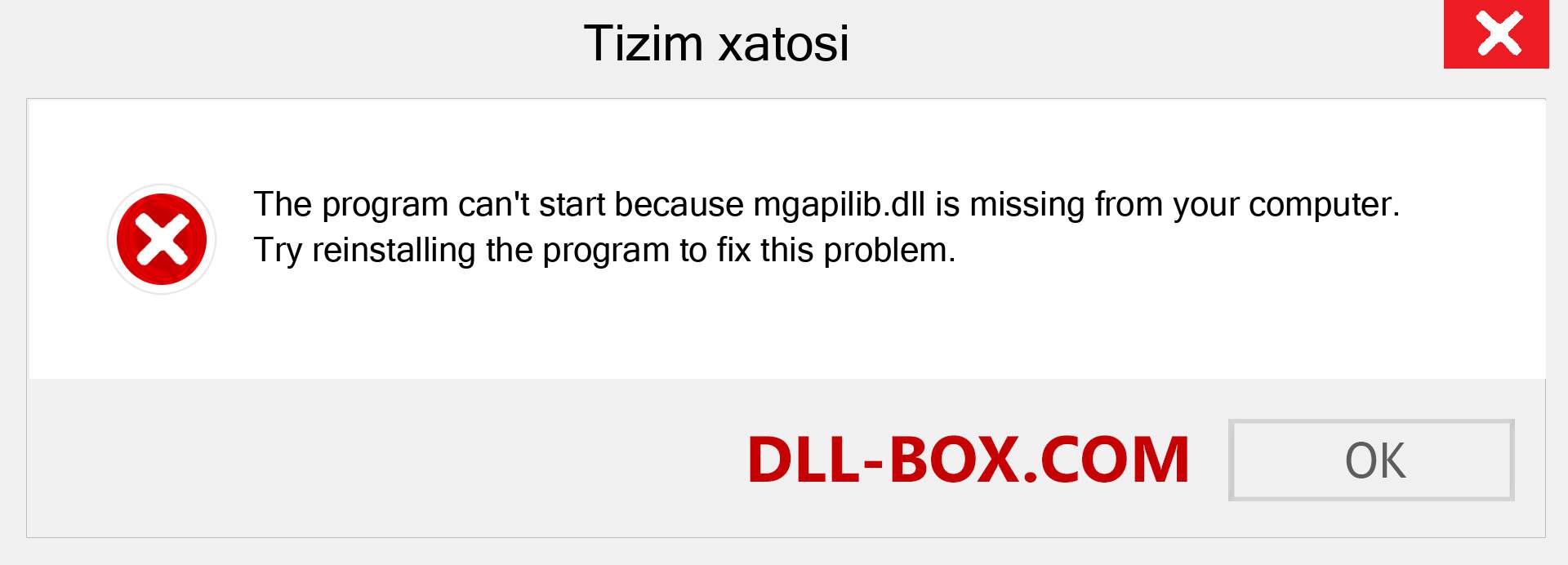 mgapilib.dll fayli yo'qolganmi?. Windows 7, 8, 10 uchun yuklab olish - Windowsda mgapilib dll etishmayotgan xatoni tuzating, rasmlar, rasmlar